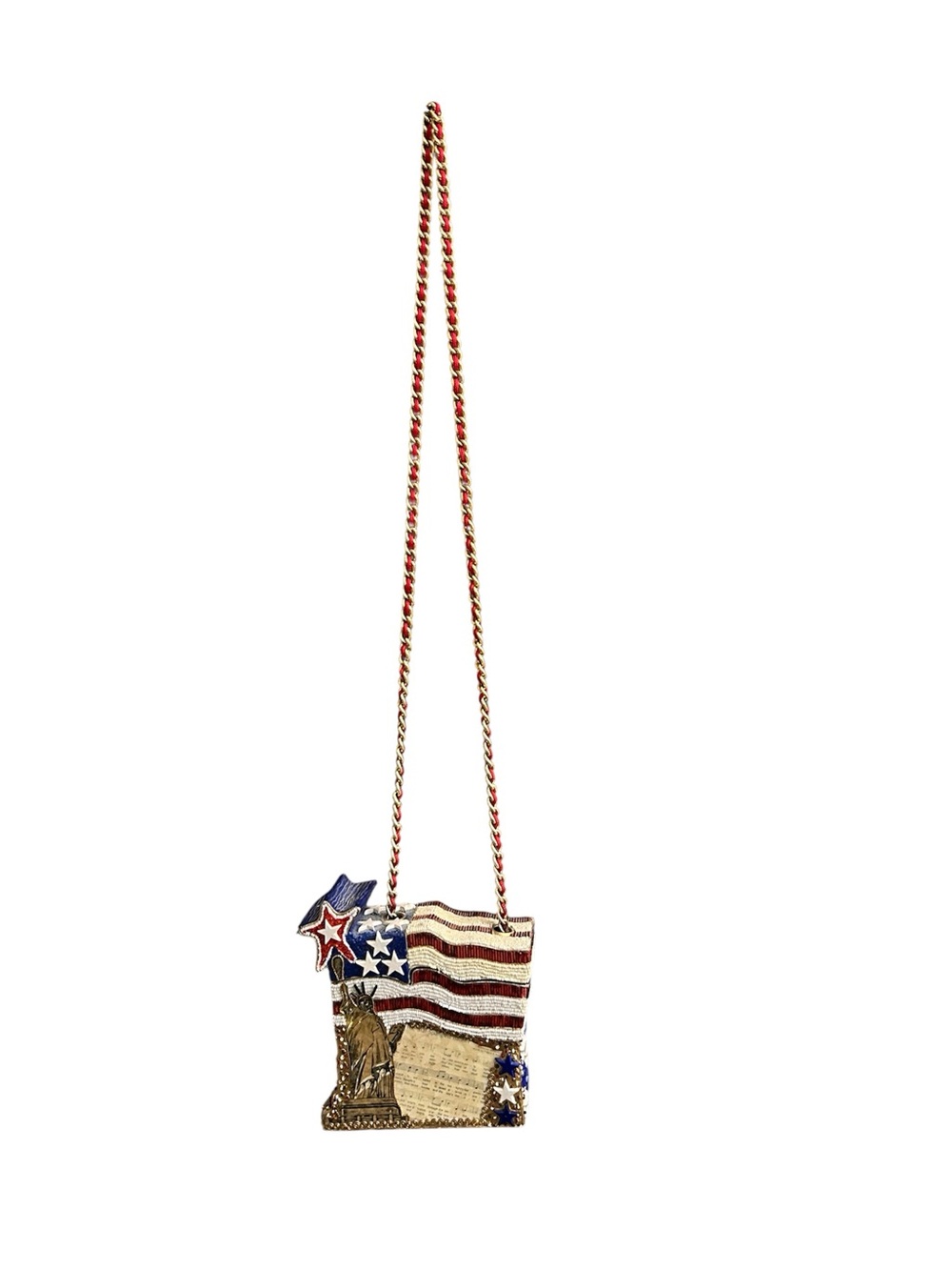 Mary Frances Red/White/Blue Americana Beaded Statue of Liberty Crossbody Bag - Picture 11 of 16